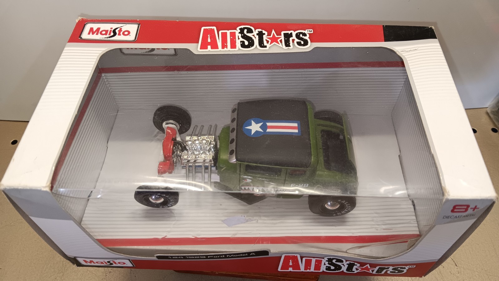 Maisto All Stars 1929 Ford 29 Model A Military F-29 Green Rat Rod Adios 1:24