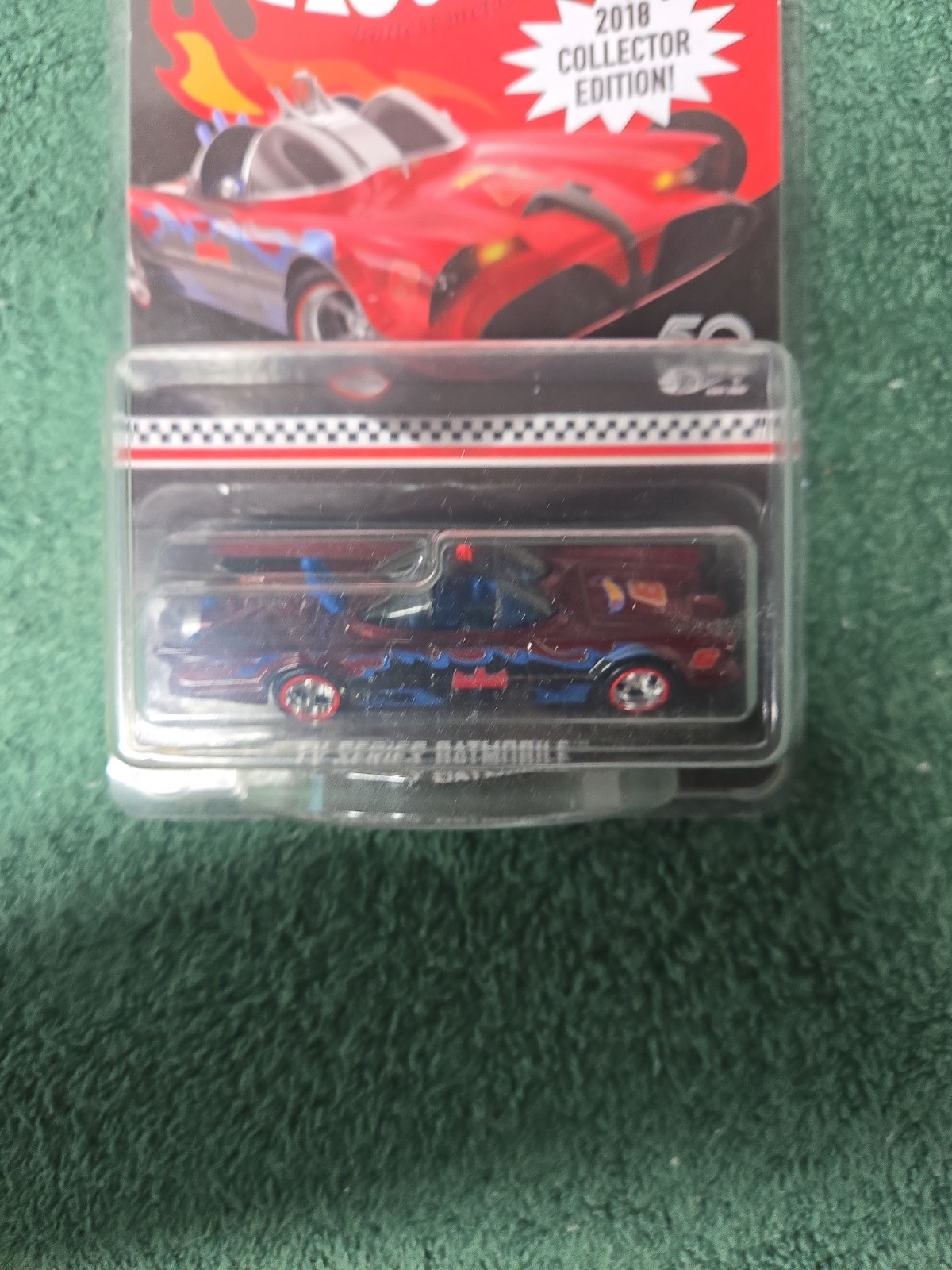1)Hot wheels 50th Anniversary Mail-in Collector…TV Series Batmobile…Unopened