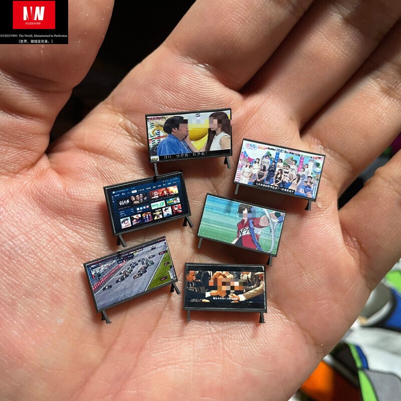 Diorama 1/64 Car Garage TV Cabinet Model Repair Workshop Display Accessories Set