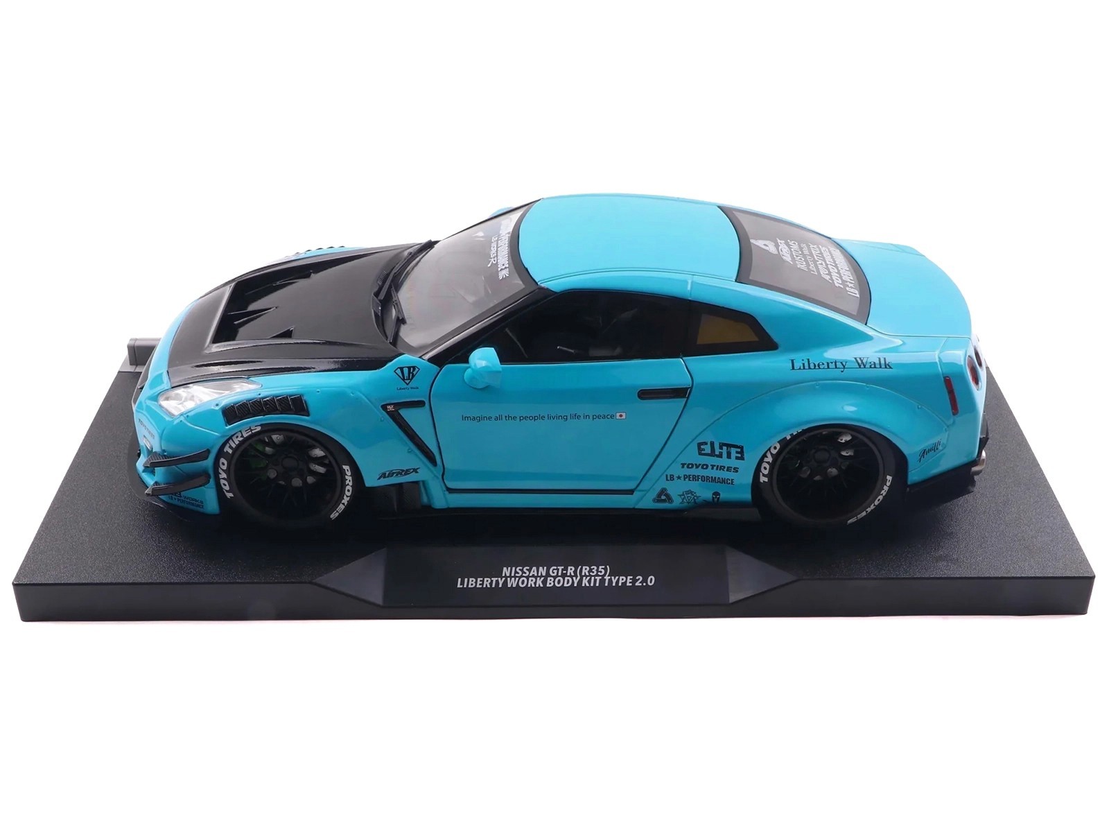 2023 NISSAN GT-R (R35) LIBERTY WALK 2.0 RHD BABY BLUE 1/18 BY SOLIDO S1805817