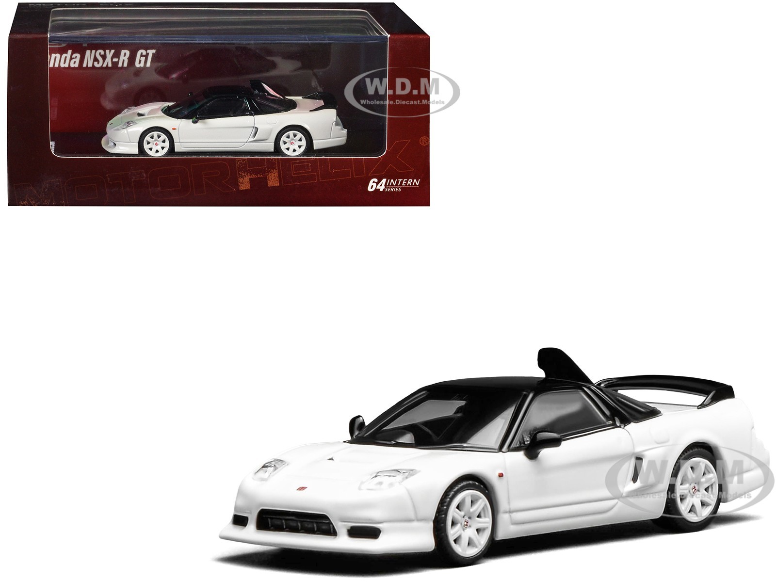 HONDA NSX-R GT RHD CHAMPIONSHIP WHITE 1/64 DIECAST MODEL BY MOTORHELIX M65521
