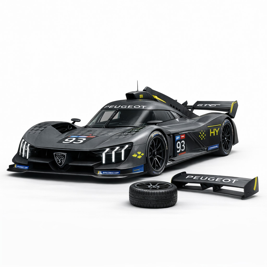 3d printed 2022 Peugeot 9X8 Hybrid Hypercar LMDH model car collectible replica