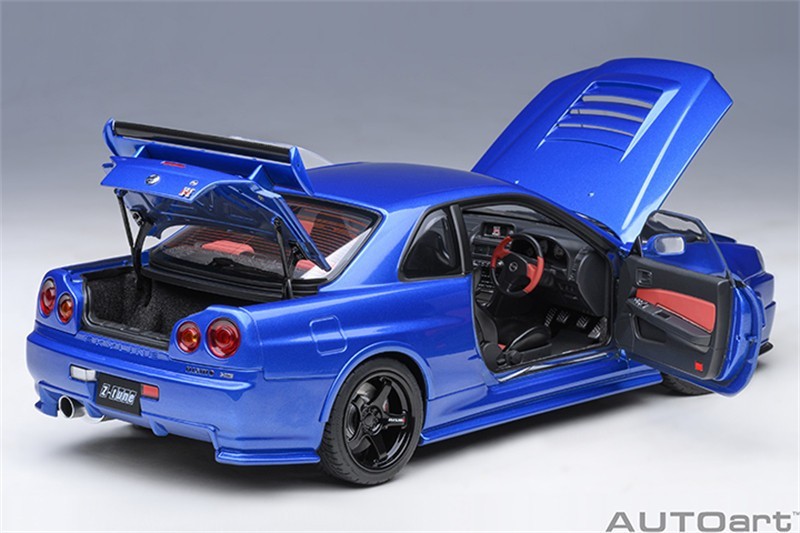 AUTOart 1/18 Nissan NISMO R34 GT-R Z-tune Blue Diecast Car Model 77462