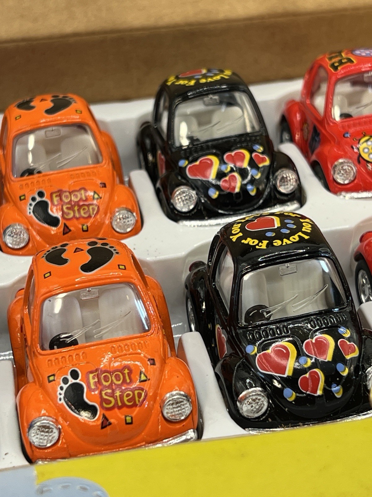 Kintoy Cute Beetle Die Cast Pull Back Cars Set of 12 VW Beetle New In Box NOS