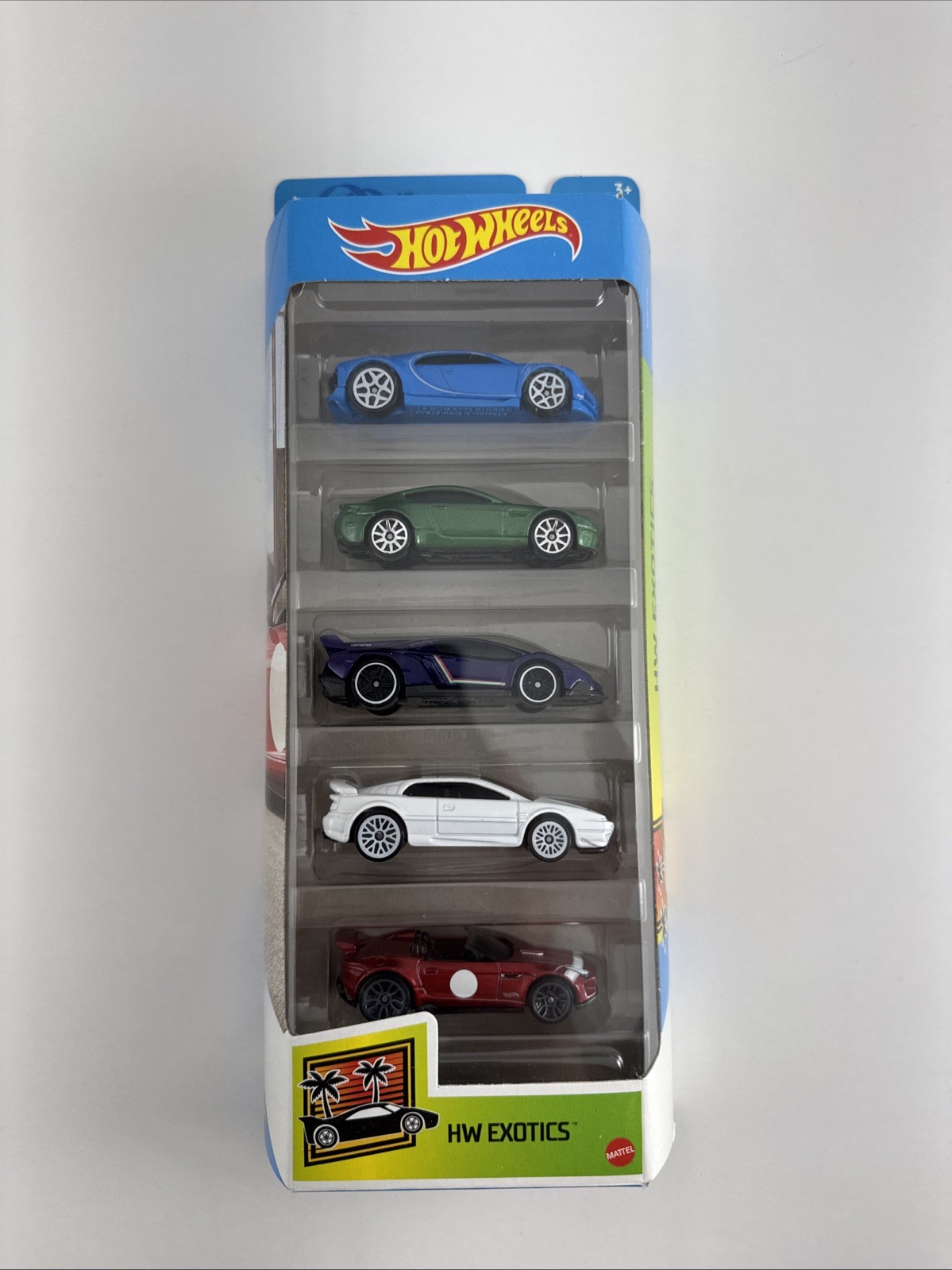 Hot Wheels 2020 5 Pack HW Exotics Bugatti Aston Martin Lamborghini Lotus Jaguar