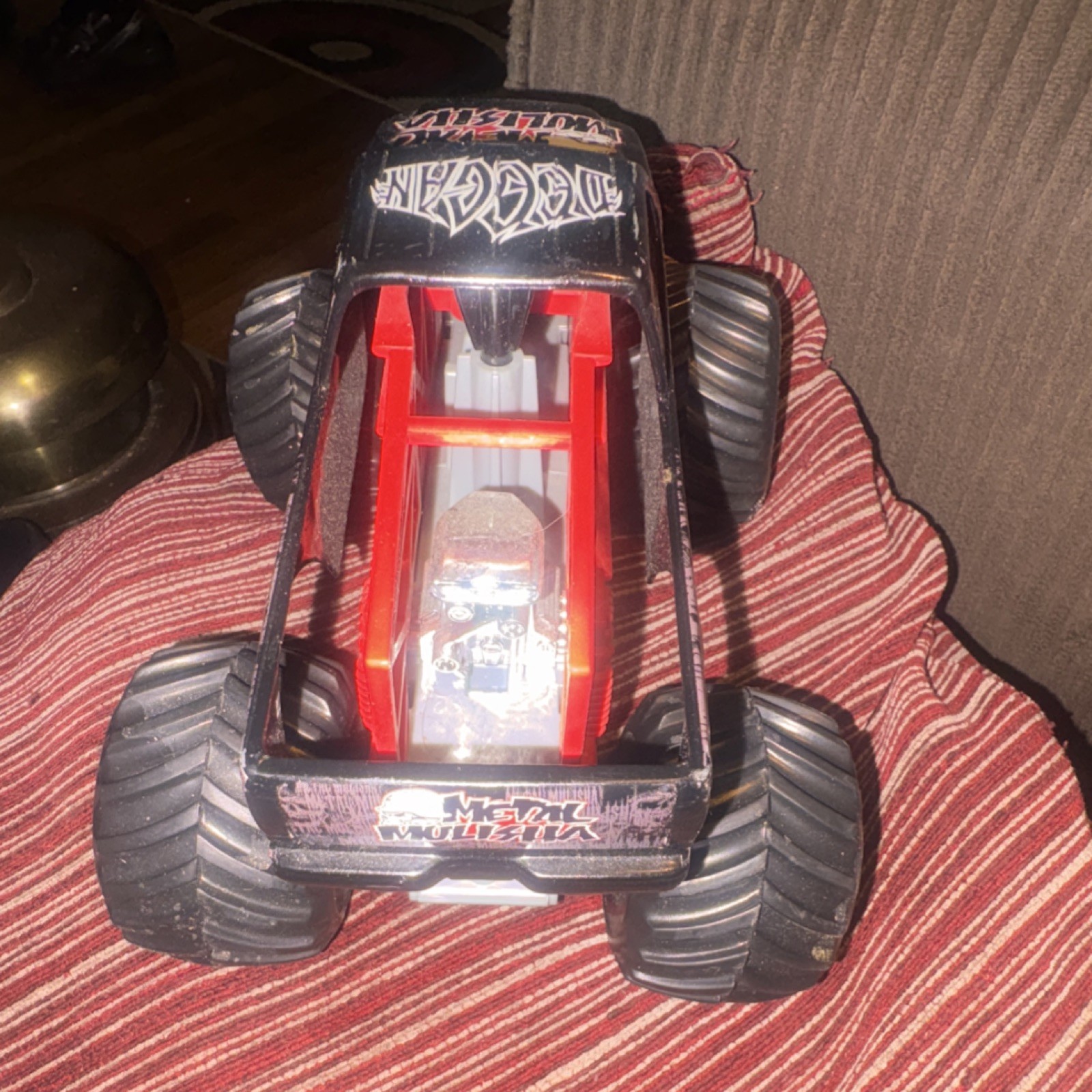 Metal Mulisha Monster Truck Toy Plastic and Metal Black Red Silver