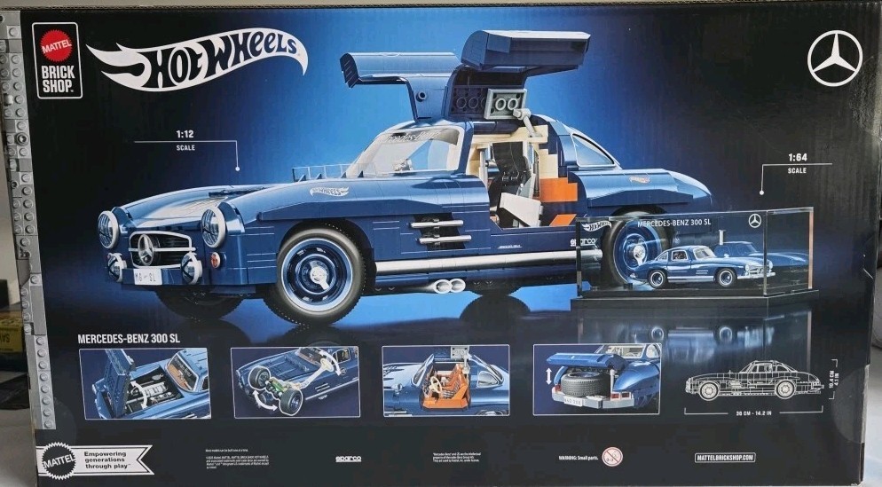 🔥 Hot Wheels x Mercedes-Benz 300 SL (1:12 Scale) Brick Shop Premium Building Se