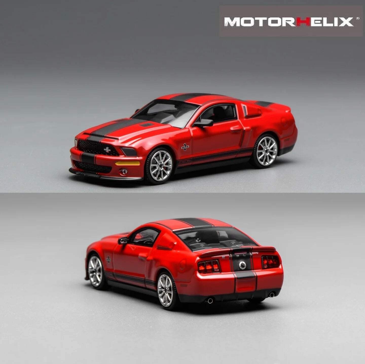 Motorhelix X Greenlight 1/64 Ford Mustang Shelby GT500 Super Snake 2007 Red With