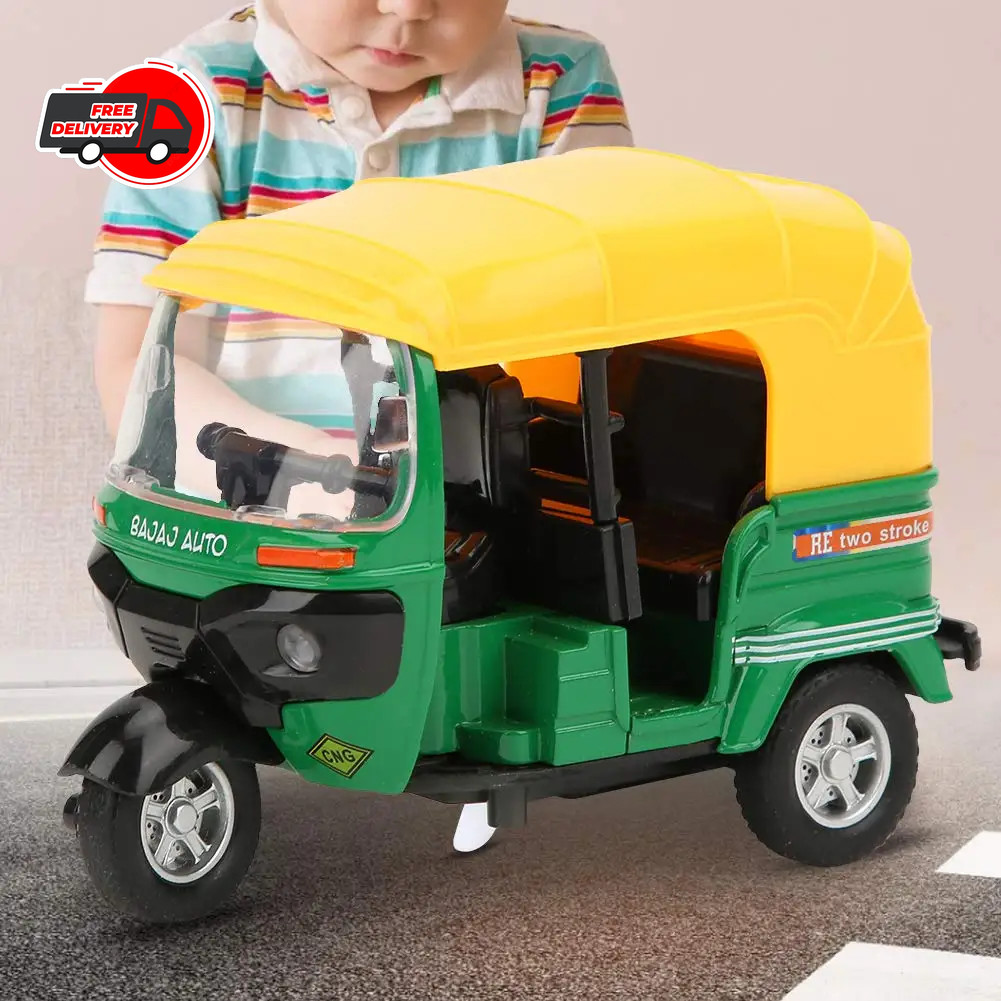 1:14 Tricycle Model Alloy with Sound and Light Pull Back Car Model Toy