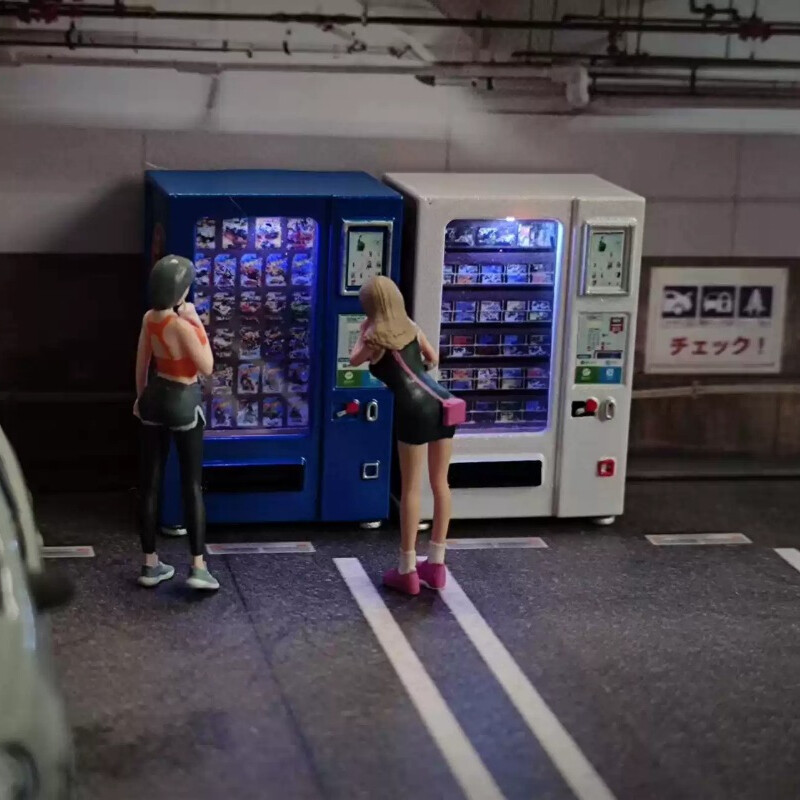 1/64 Diorama Vending Machine Model W/Light City Street Scene Display Accessory