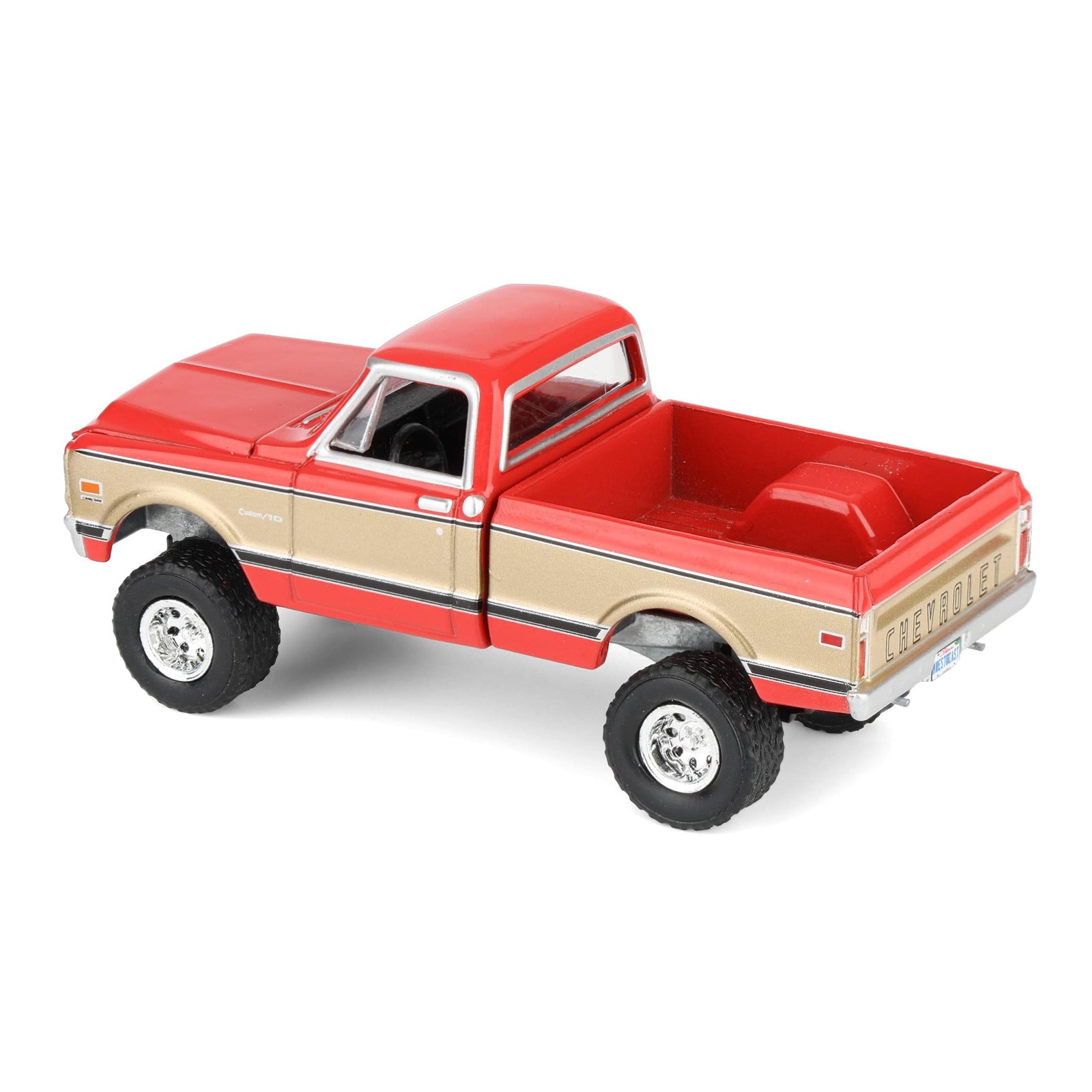 1/64 Lifted 1969 Chevrolet K10 Pickup Truck, Red & Gold, GL, 51687-B