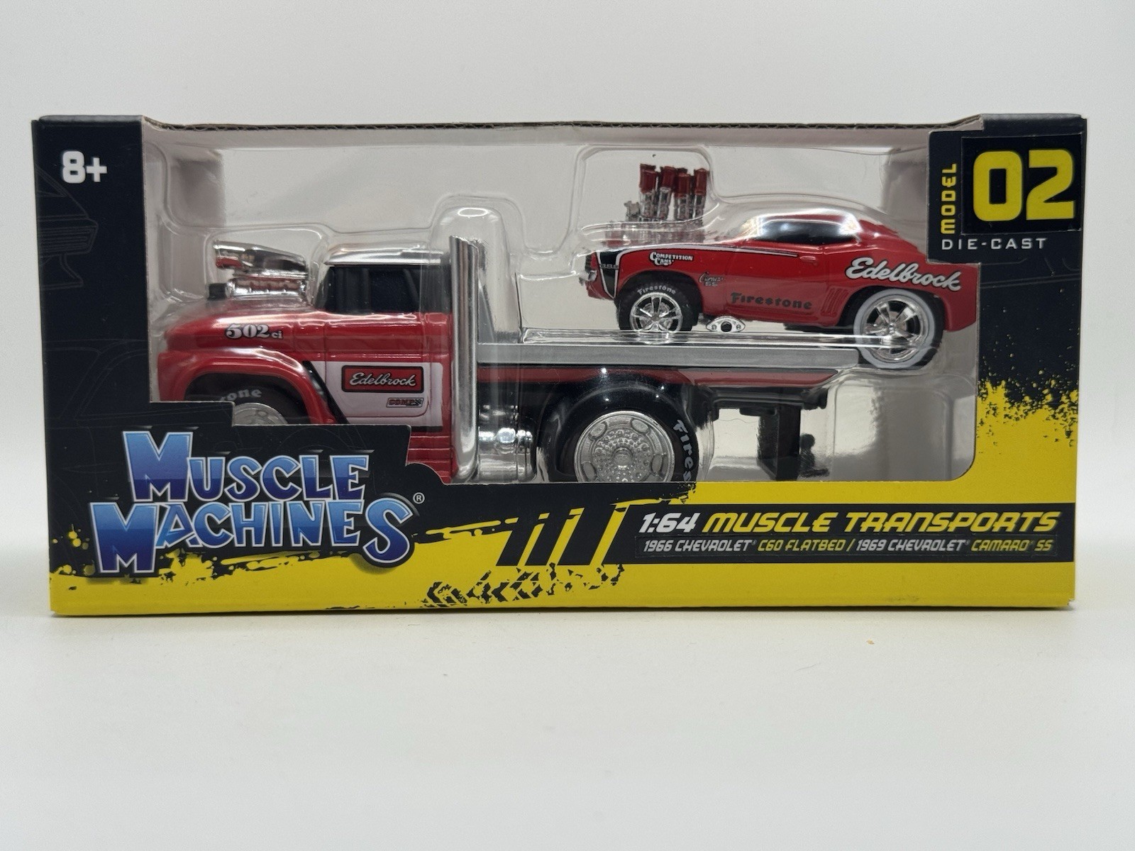 Muscle Machines 1966 Chevrolet C60 Flatbed/1969 Chevrolet Camaro SS 1:64 Diecast