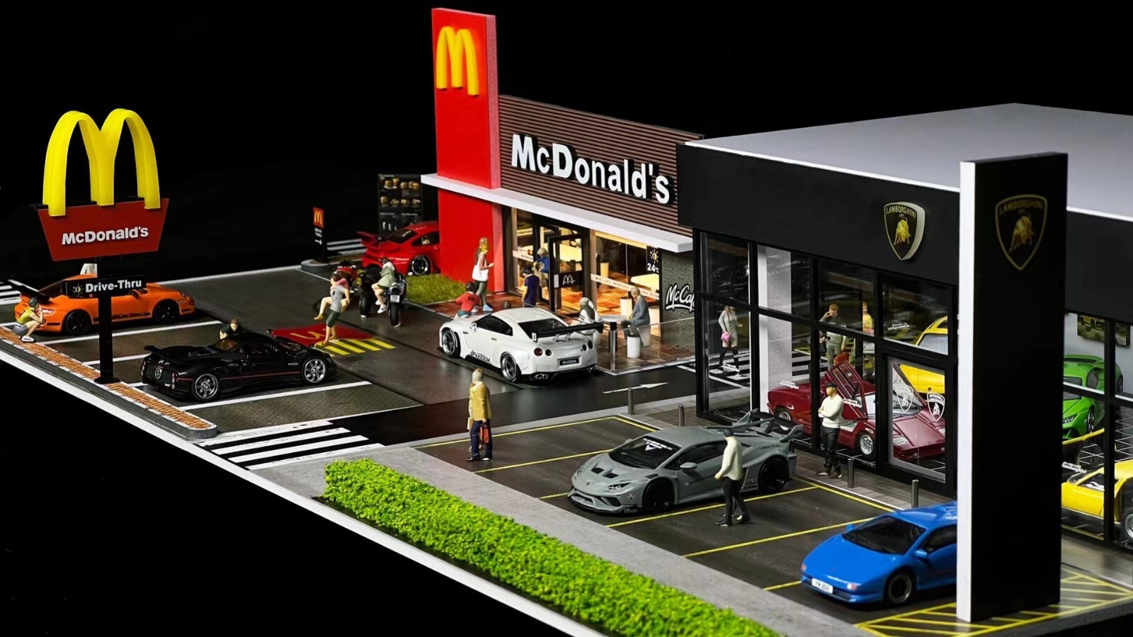 1/64 Diorama Car Garage Model Building Backdrop Parking Lot Display Scene Model