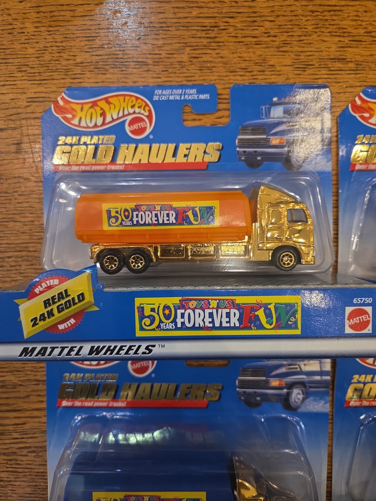 Hot Wheels 24K Plated Gold Haulers Toys R Us 50 Years Lot of 4 D57