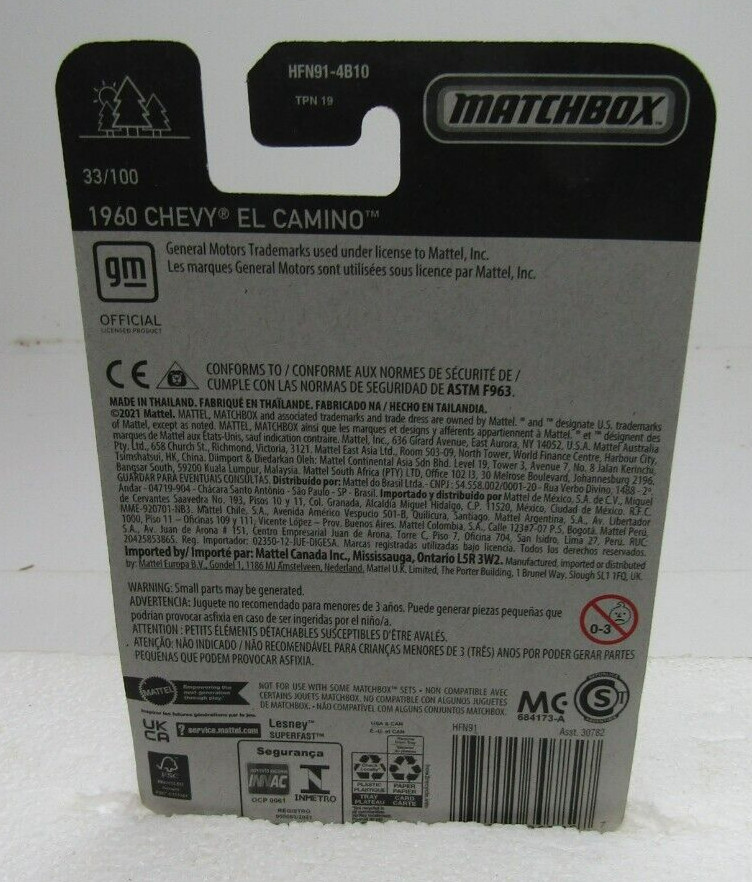 Matchbox 2022 1960 Chevy El Camino #33/100