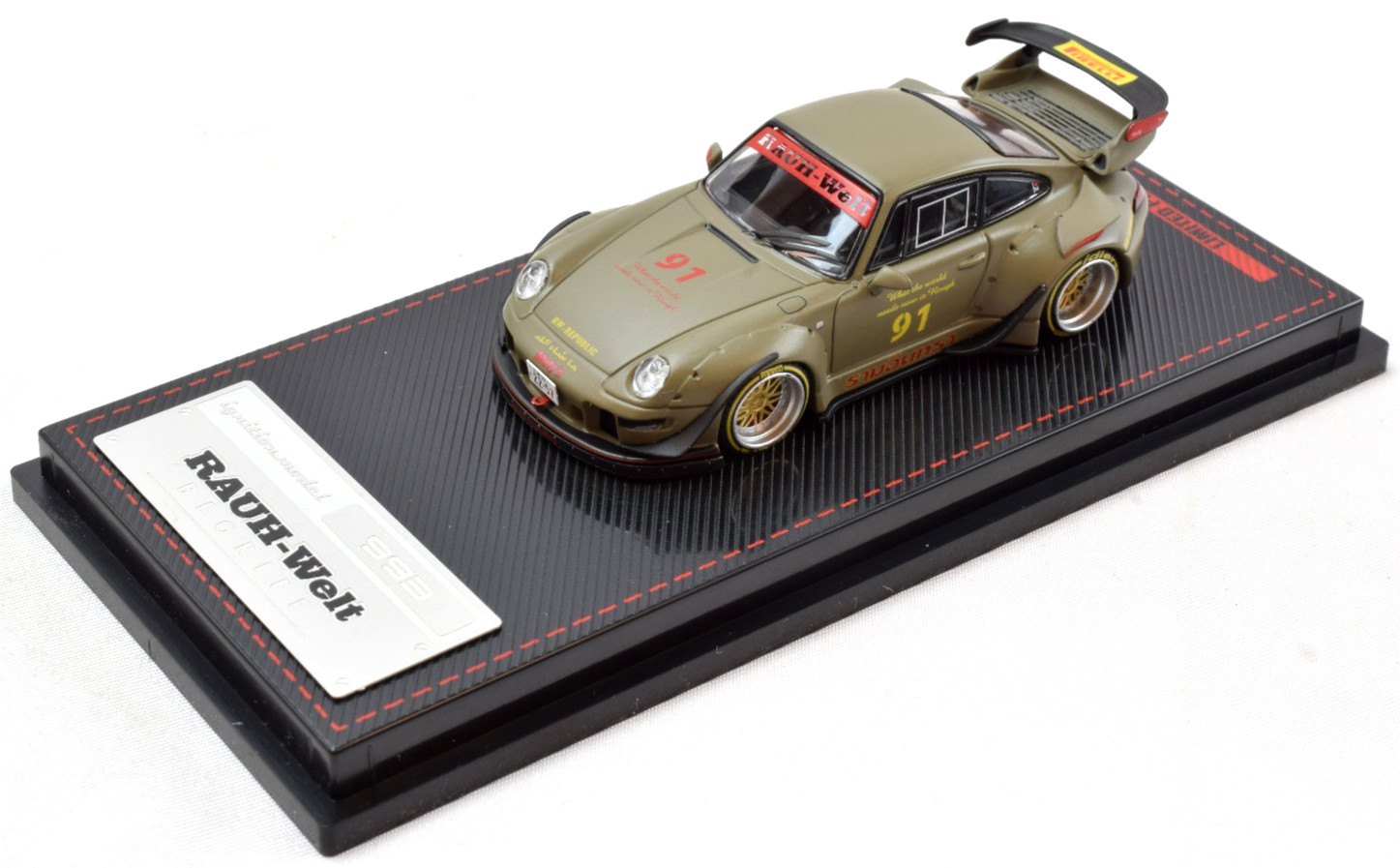 Ignition Model Matte Green RWB-Porsche 993 911 1:64 Scale Diecast Car IG3873