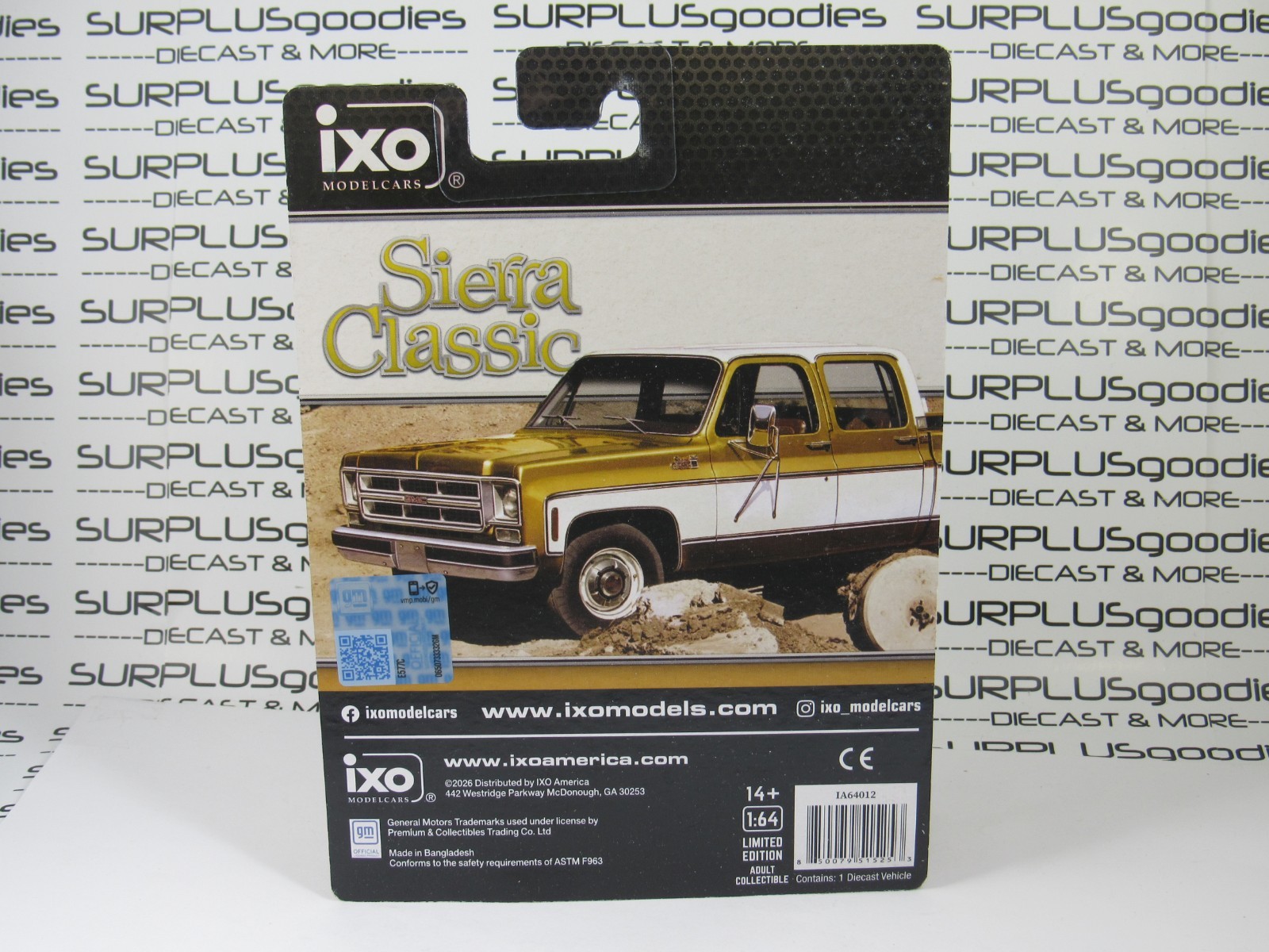 2026 IXO America 1:64 Yuba Gold 1975 GMC SIERRA CLASSIC Pickup Truck #IA64012