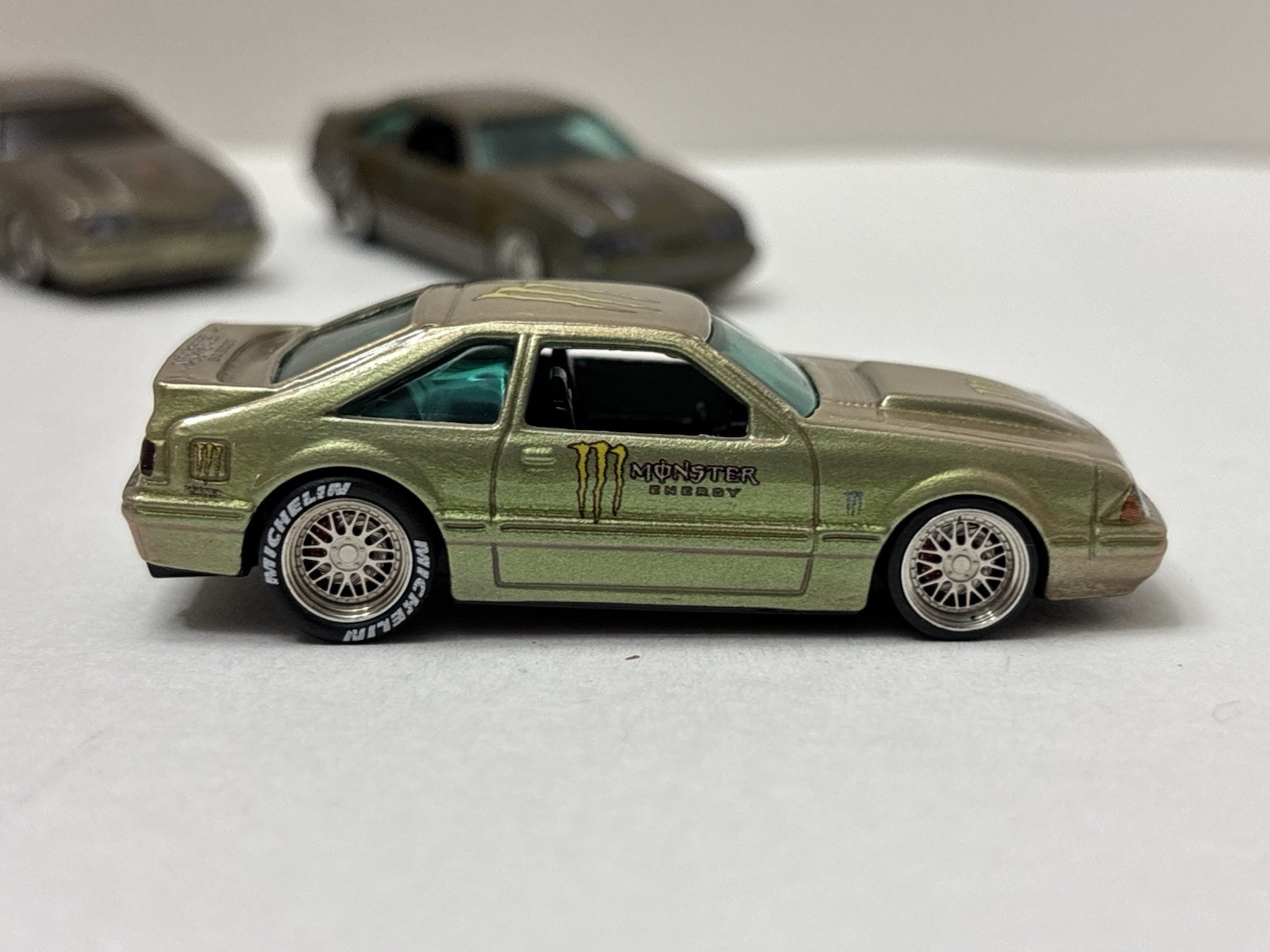Hot Wheels FOX BODY Monster Energy 1992 Ford Mustang CUSTOMS LOT X 3 Green 🔥🏁