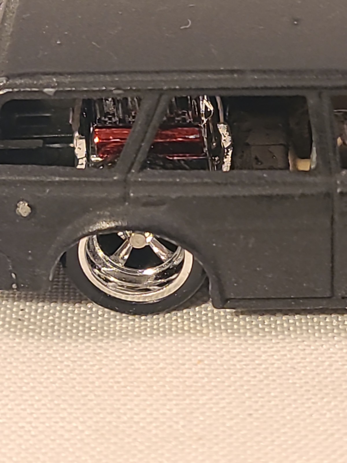 Hot Wheels 71 Datsun 510 Wagon Hot Rod Black FULL CUSTOM RR TIRES Rear V8