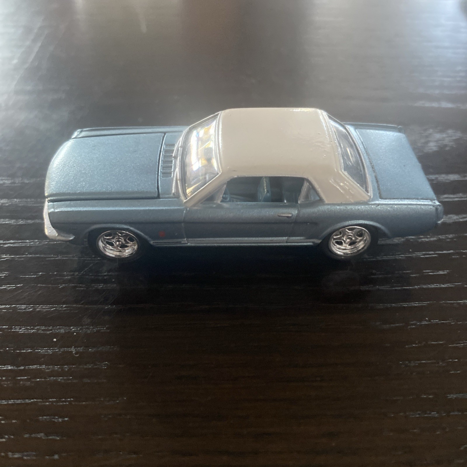 Matchbox Muscle Car-Light Blue With White Top Ford Mustang.