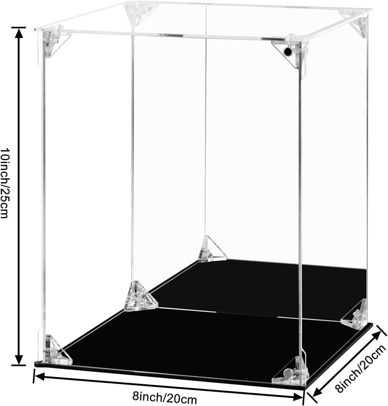 Acrylic Display Case for Collectibles Assemble Clear 8x8x10 Inch,
