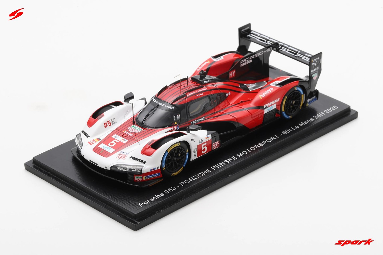 Spark S9257 1/43 Porsche 963 No.5 PORSCHE PENSKE MOTORSPORT 6th Le Mans 24H 2025