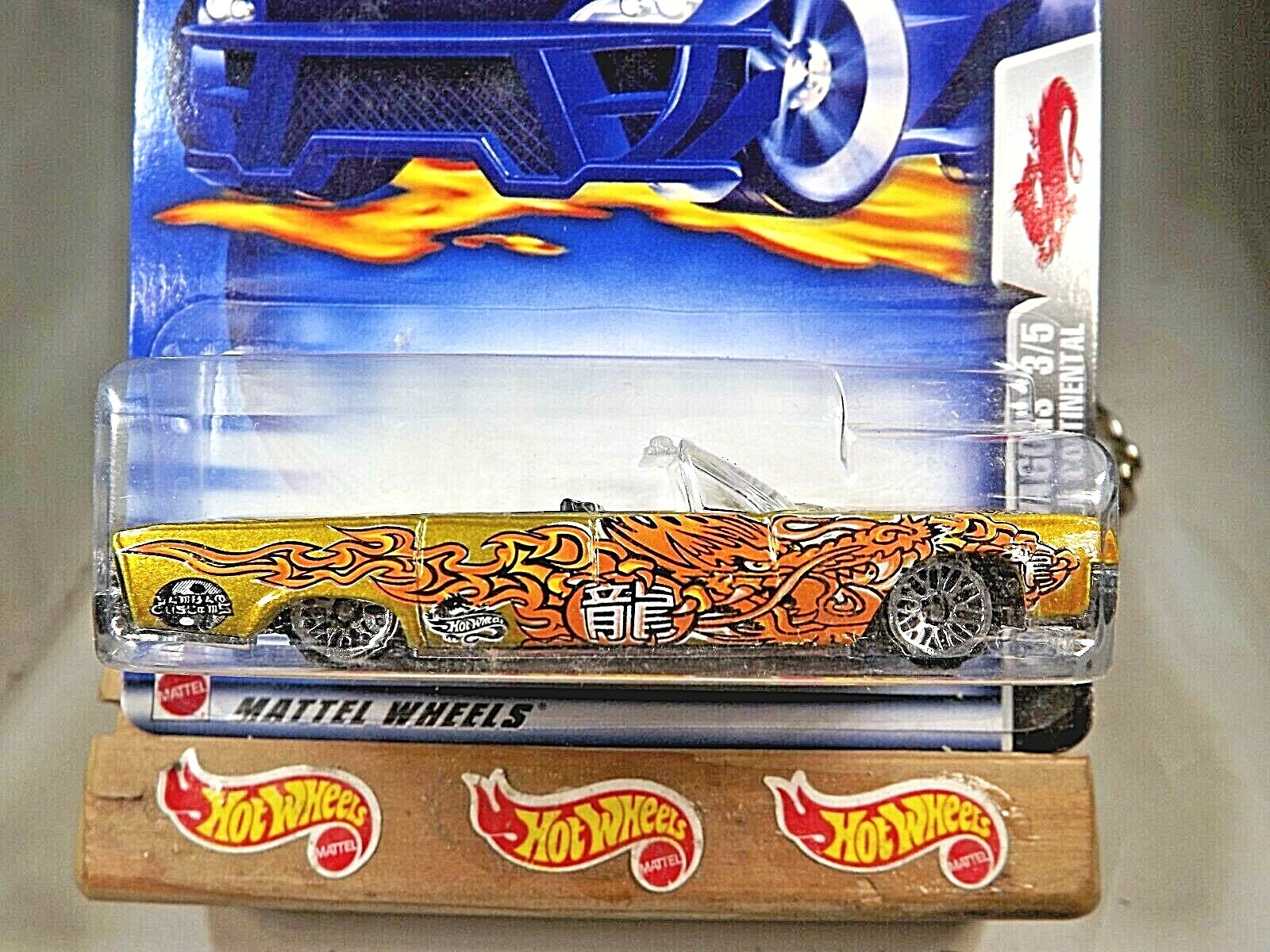 2003 Hot Wheels #67 Dragon Wagons 3/5 ’64 LINCOLN CONTINENTAL Gold w/Lace Spokes