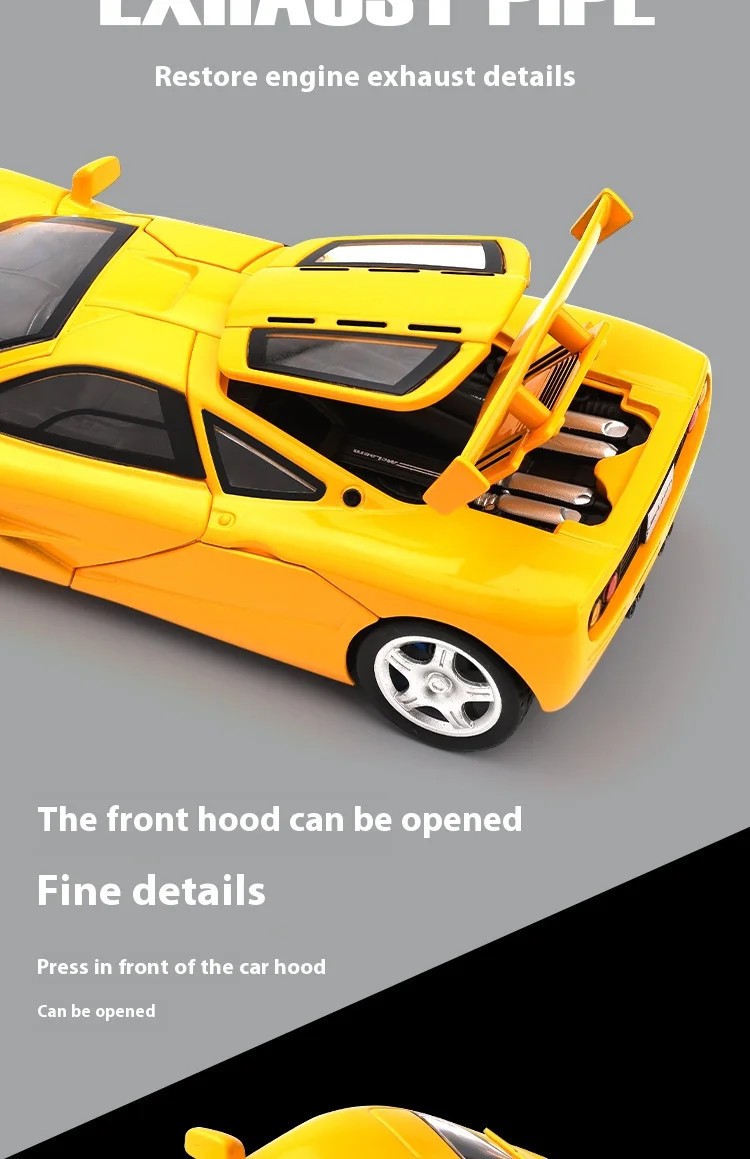 1:32 McLaren F1 Alloy Sports Car Model with Base Children’s Toy Car Collection