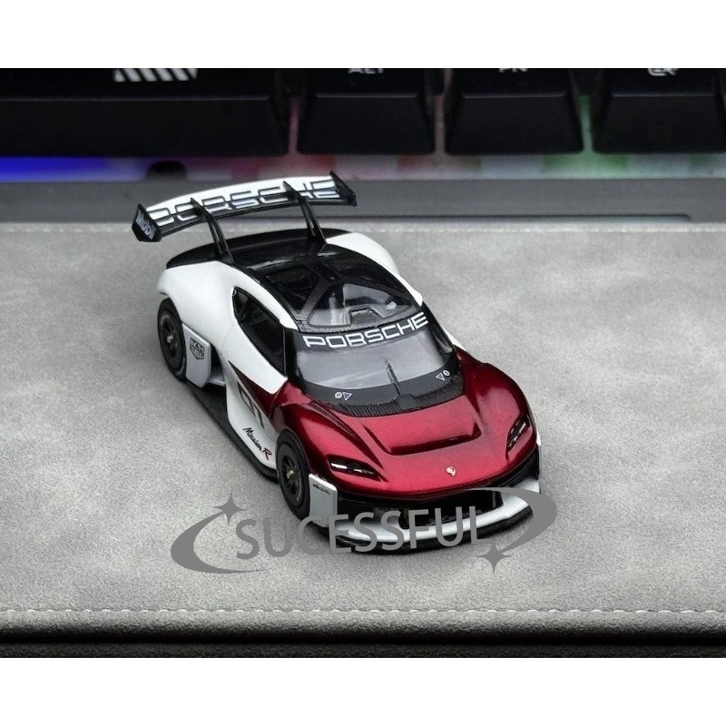 Red #1 Porsche Mission R Karium 1/64 Diecast Metal Collector Display