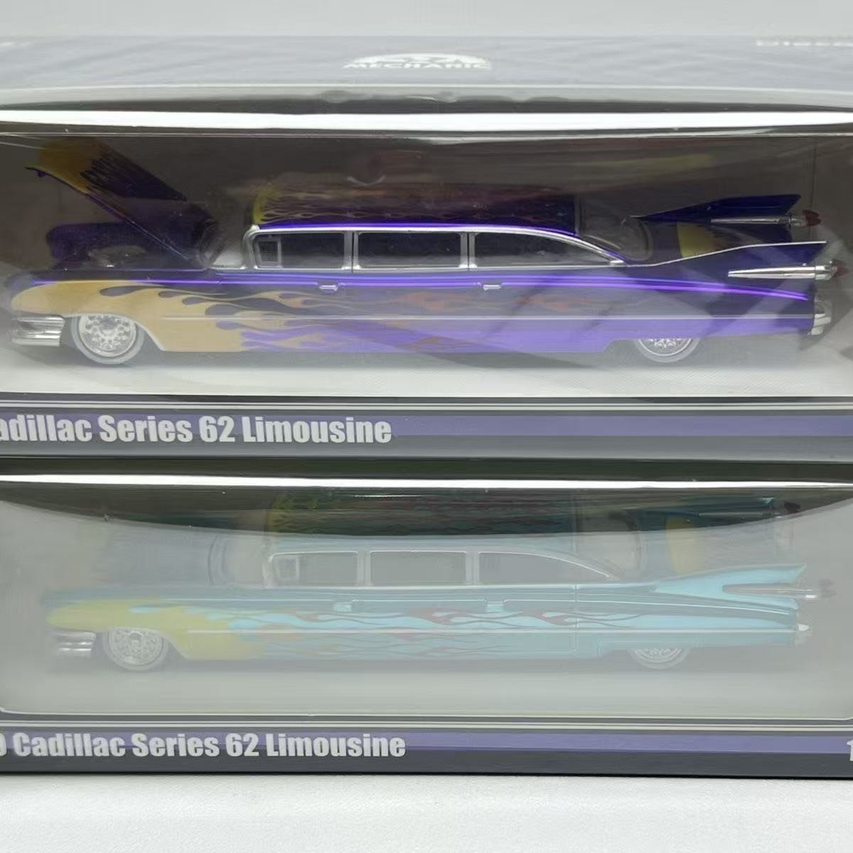 1/64 Mechanic 1959 Cadillac Series 62 limousine Flame Diecast Model