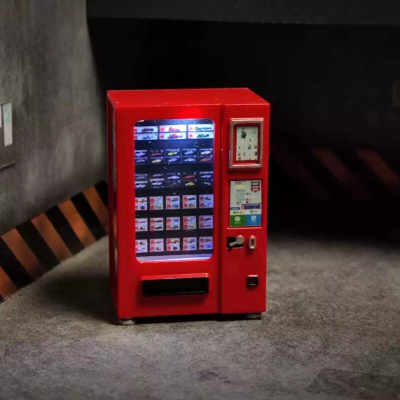 1/64 Diorama Vending Machine Model W/Light City Street Scene Display Accessory