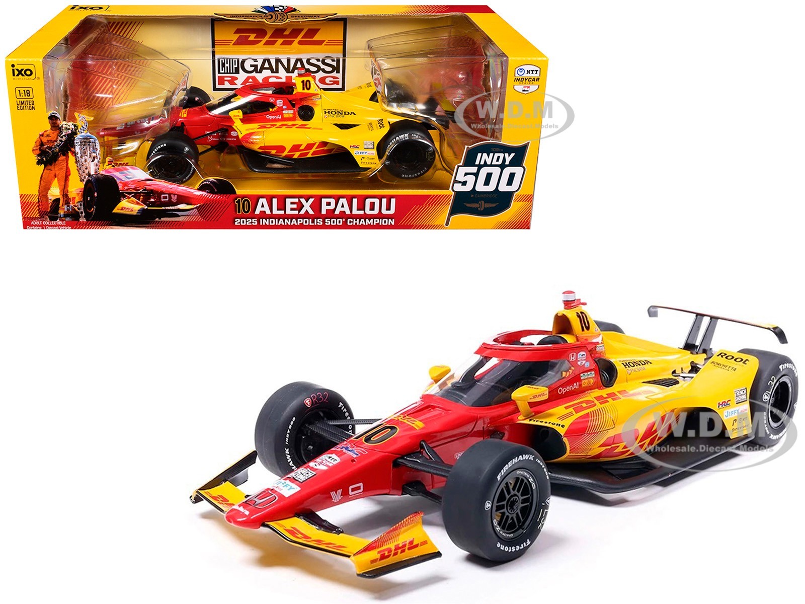 DALLARA INDYCAR #10 PALOU WINNER “INDY 500” (2025) 1/18 DIECAST BY IXO IND18031