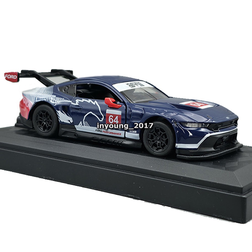 1:42 Ford Mustang GT3 Model Car Metal Diecast Toy Cars Toys for Boys Kids Blue