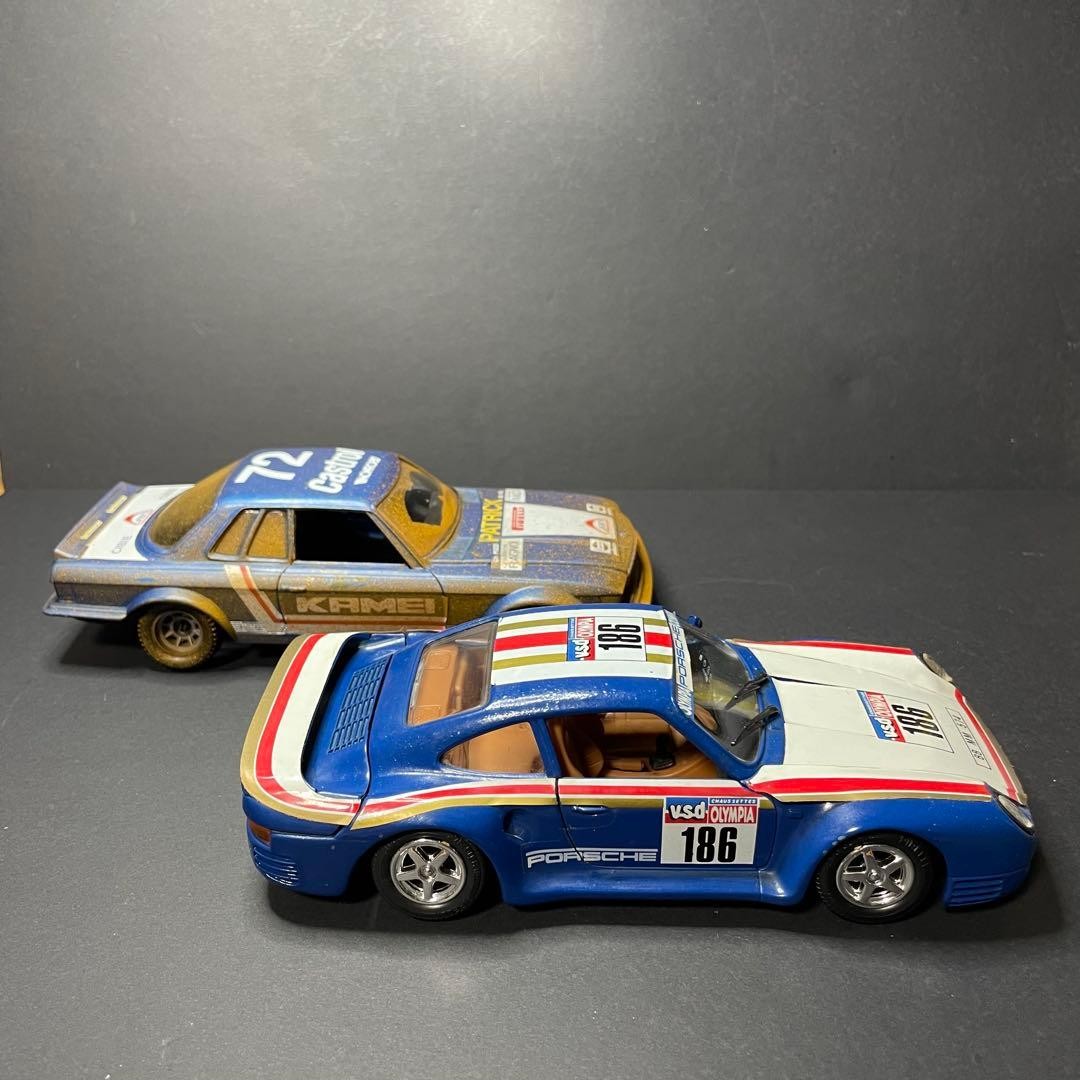 Porsche 959 Mercedes 450SLC 2 Model Cars Used for Display