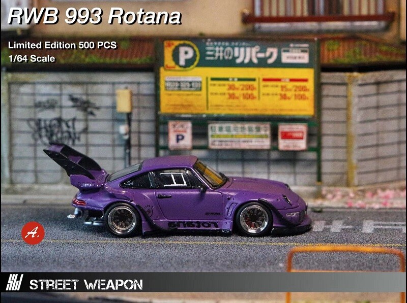 SW1:64 RWB 993 Rotana double wing Purple Model car