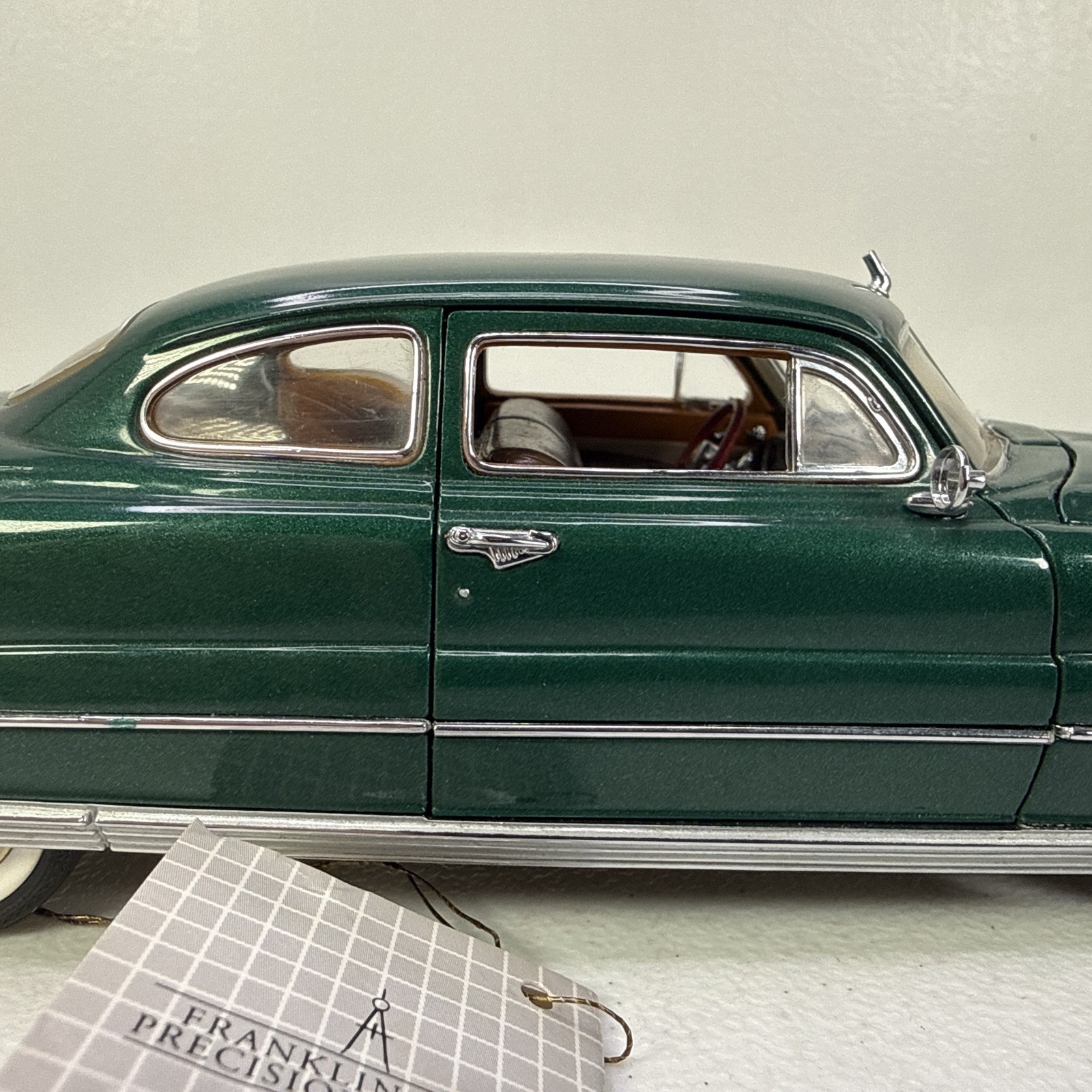 Franklin Mint 1:24 1951 Hudson Hornet Diecast Car Metallic Green w/ Tag *READ*