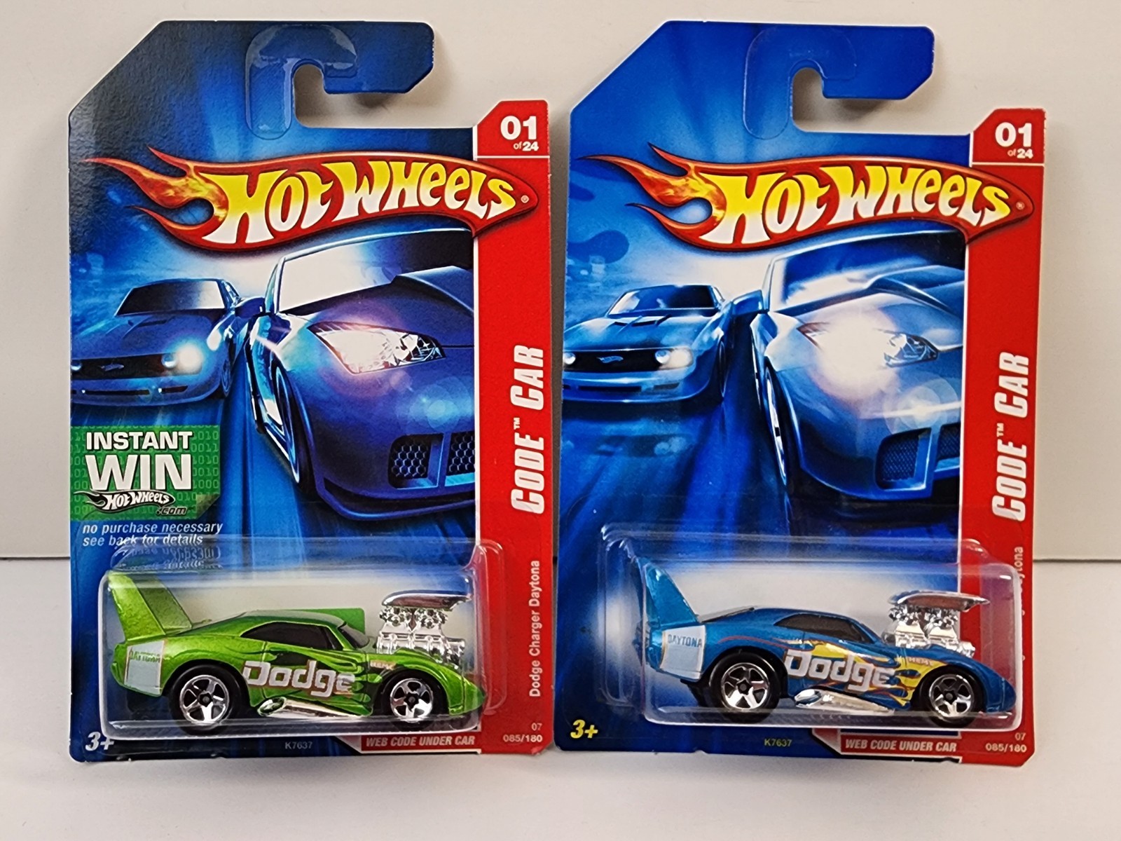 Hot Wheels Code Car Dodge Charger Daytona / Lot of 2 / A24