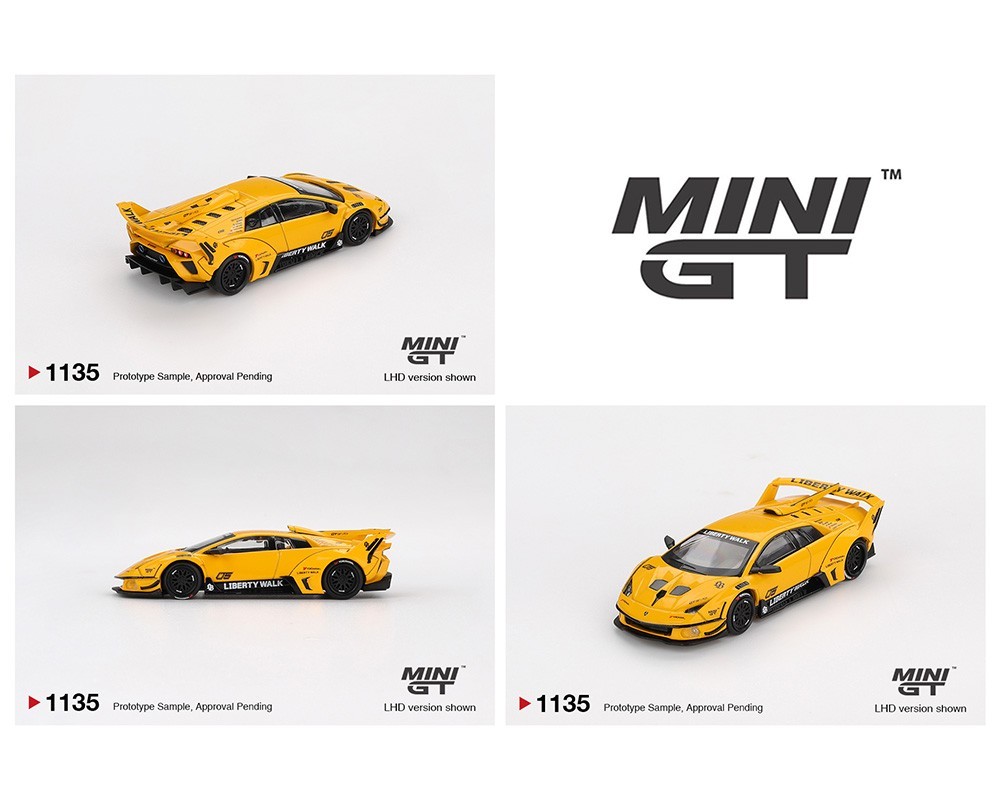 Mini GT LB-Silhouette WORKS MURCIELAGO GT Evo Yellow 1/64
