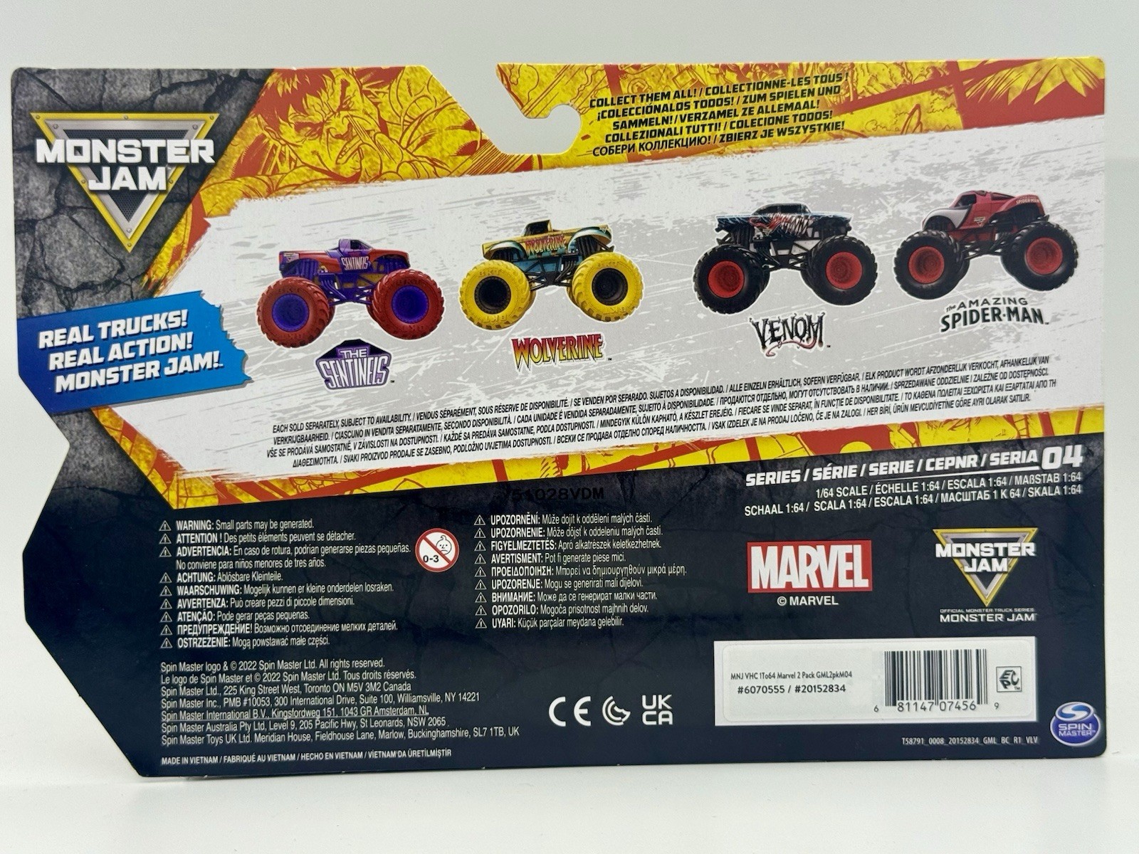 Spin Master Monster Jam Marvel 1:64 Venom vs Amazing Spider-Man 2 Pack Diecast