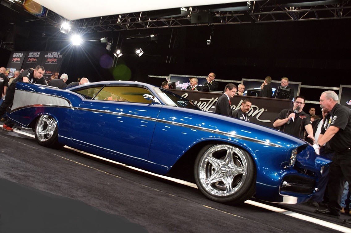 57 Chevy Classic Custom Concept Hot Rod Race55Promo Car Carousel BLU 124 118 112