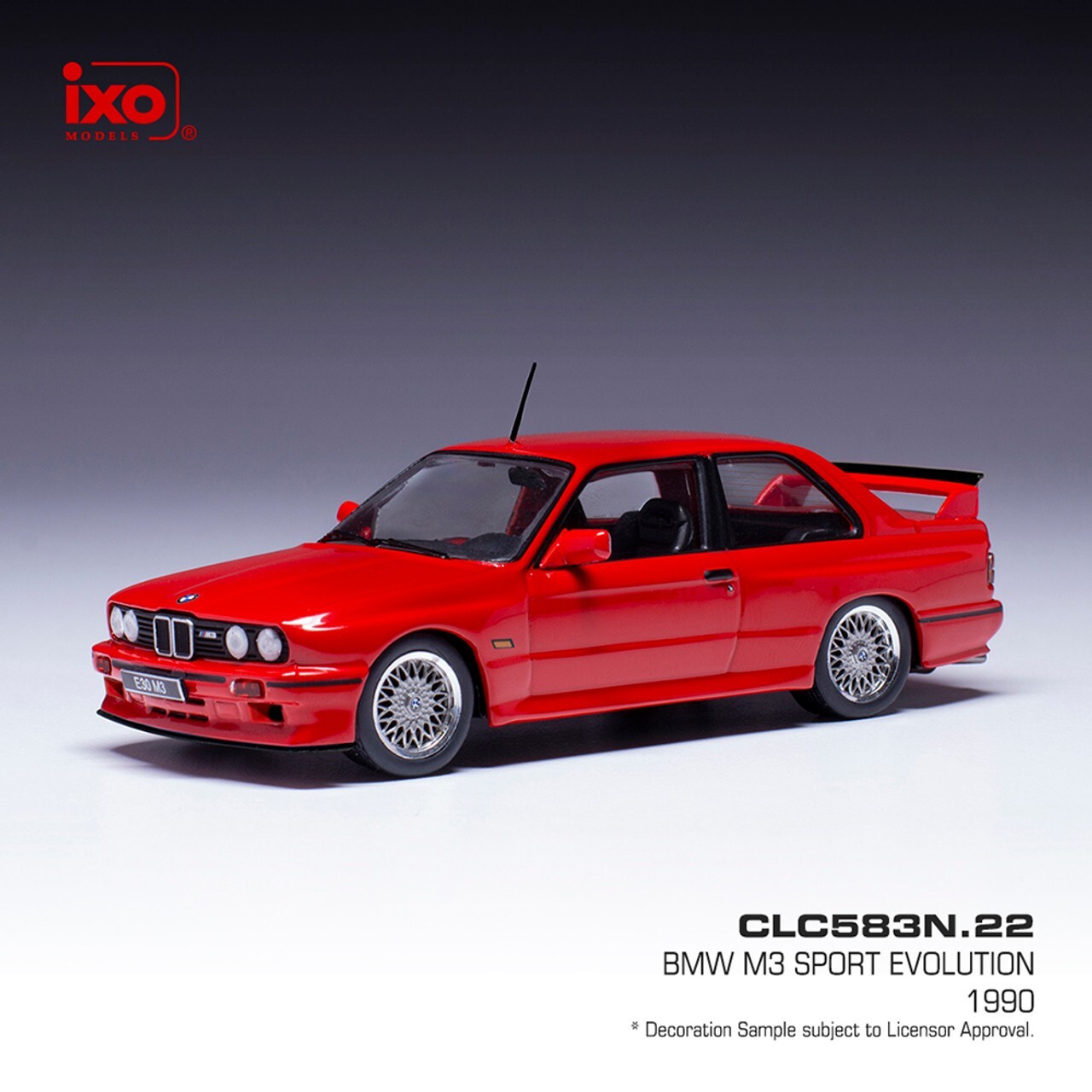 IXO Models 1:43 1990 BMW M3 SPORT EVOLUTION Red