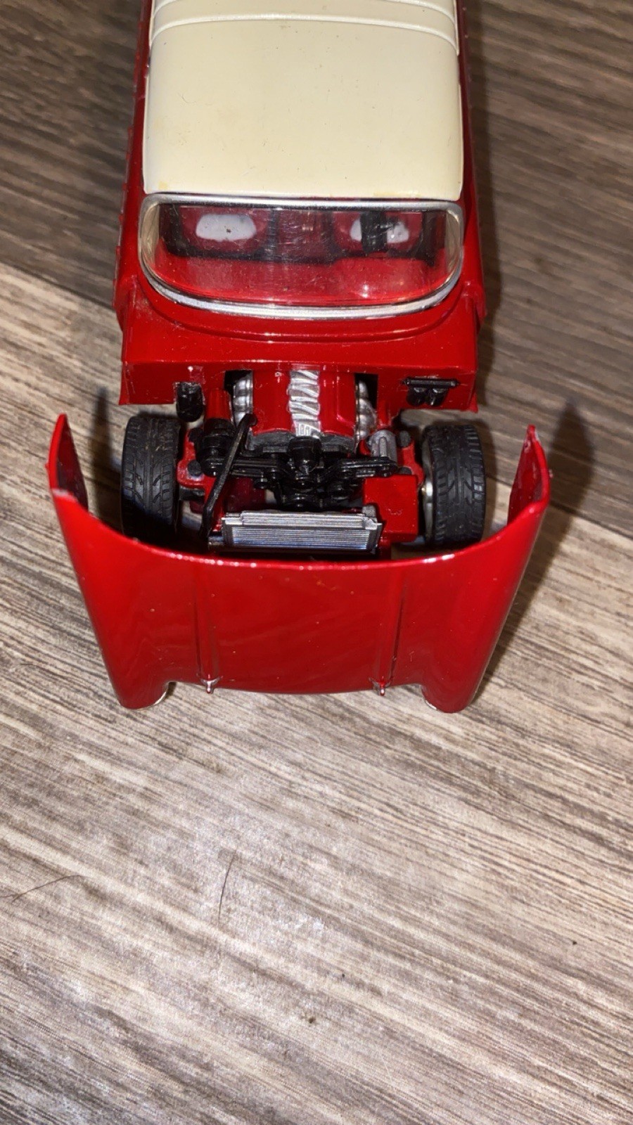 Snap-on GloMad 1955 Chevrolet 1:38 Diecast Car Red/White Pull Back LED