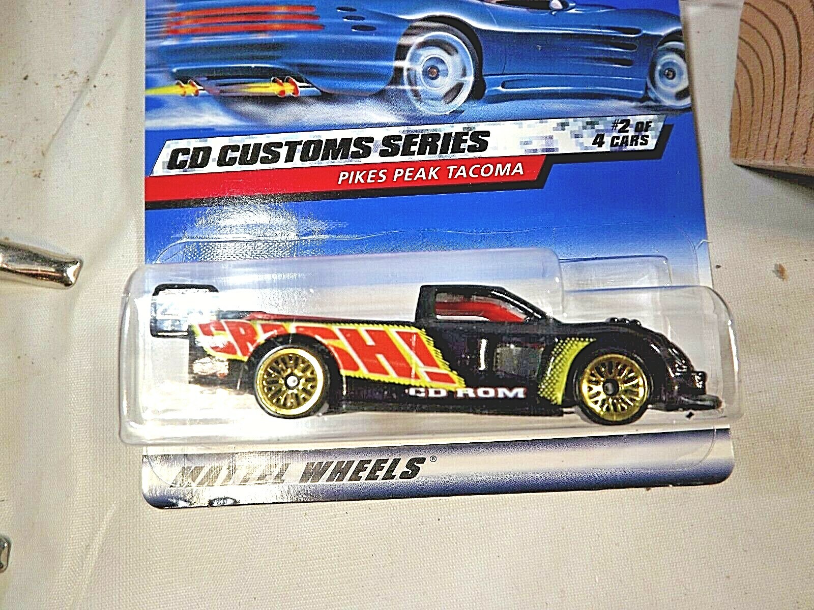 2000 Hot Wheels #30 CD Customs Series 2/4 PIKES PEAK TACOMA Black w/Metal Intake