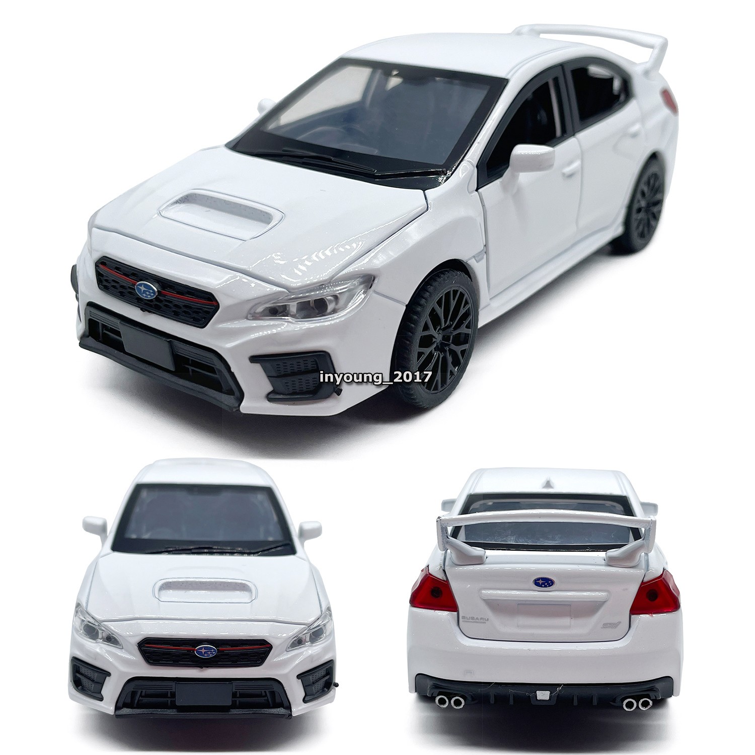 1:30 Subaru WRX STI Model Car Diecast Toy Vehicle Toys for Boys Kids Gifts White