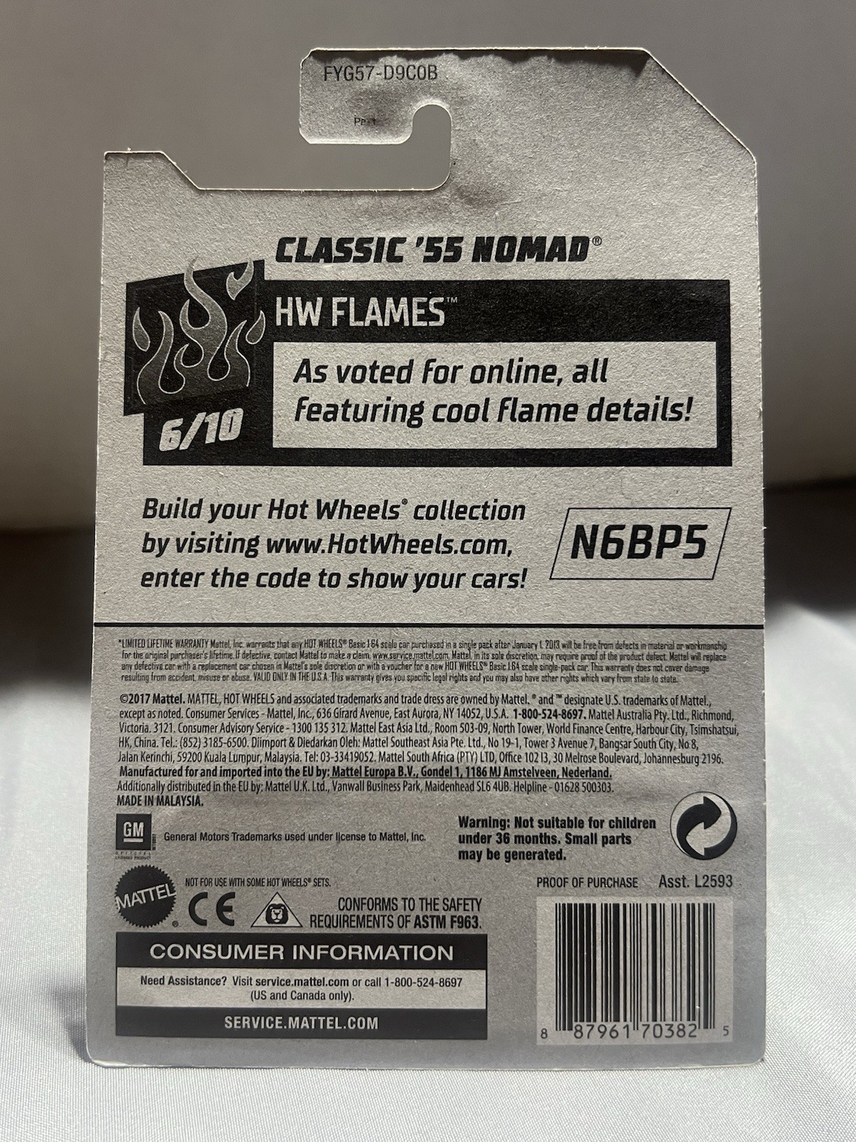 Hot Wheels Kmart Color HW Flames 6/10 CLASSIC ’55 NOMAD