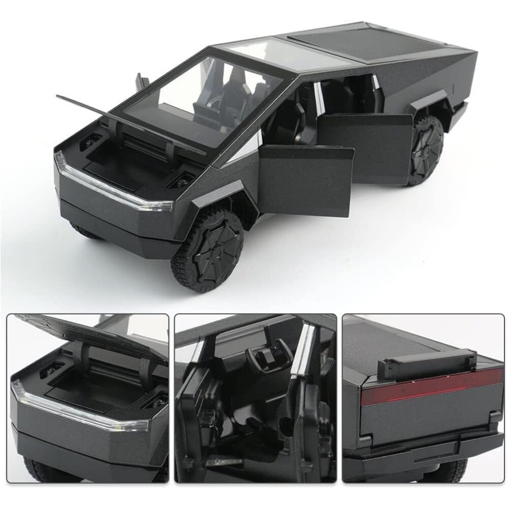 1/32 Scale Tesla Pickup Truck Alloy Car Model Diecast Metal with Sound Light