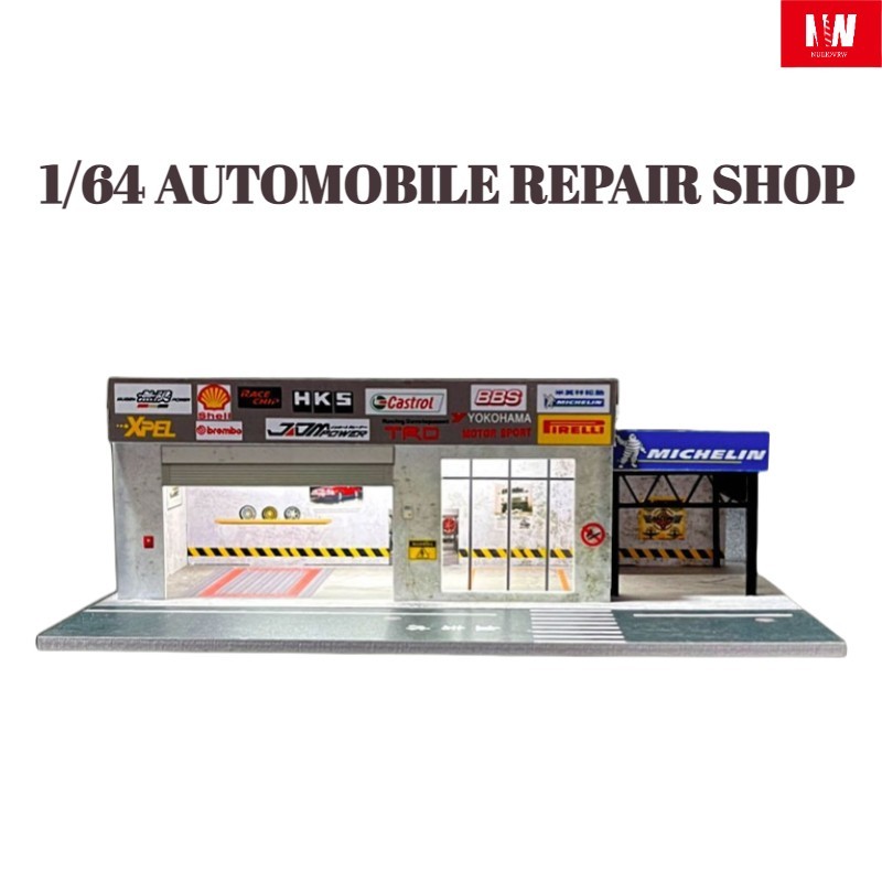 Diorama 1/64 Die-Cast Car Garage Model LED Light Cars Display Collection Gift US