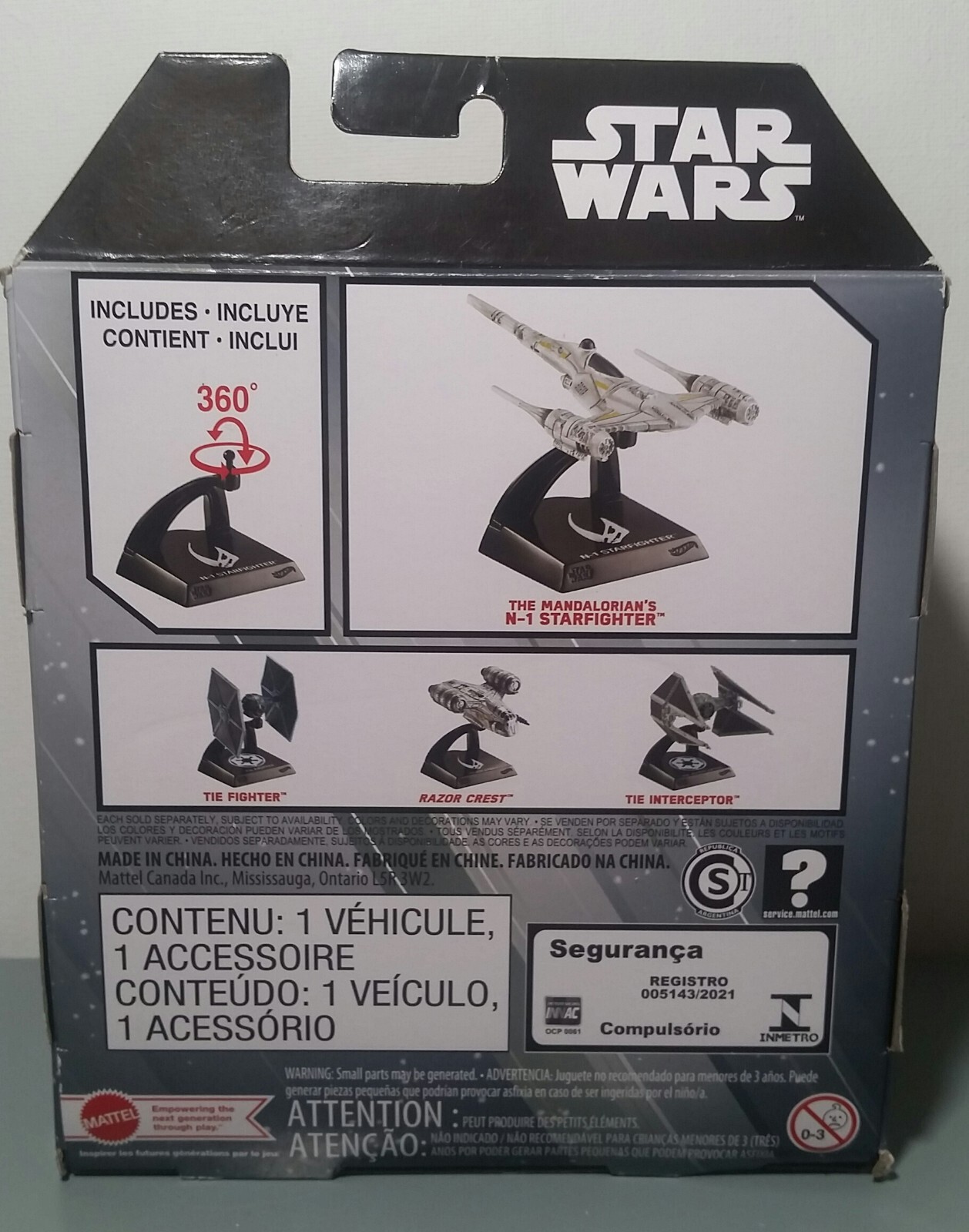Mandalorian N-1 Starship & Hover Pram with Grogu, Hot Wheels, Diecast, Both NEW