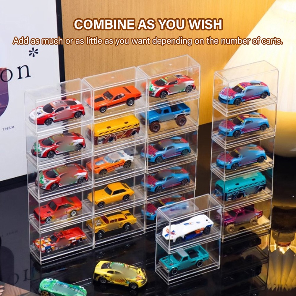 10-100x Acrylic Display Case Protection Box For 1:64 Scale Car Diecast Model Toy