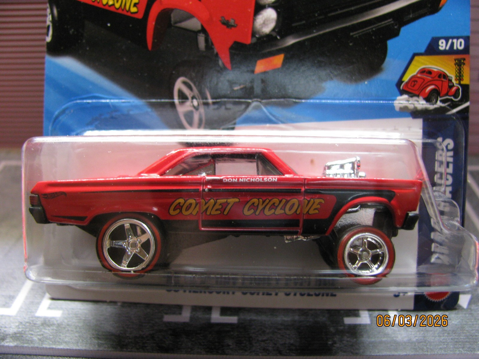2026 Hot Wheels Red ‘65 Mercury Comet Cyclone, w/Real Riders Wheel Swap